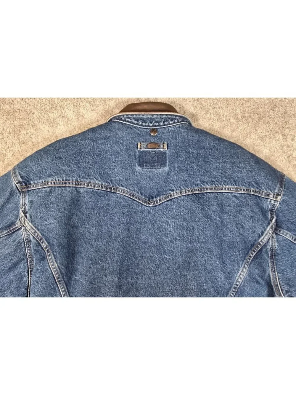 Vintage iD Wear Blue Jean Denim Southwestern Liner Jacket Coat Canada Made Men M